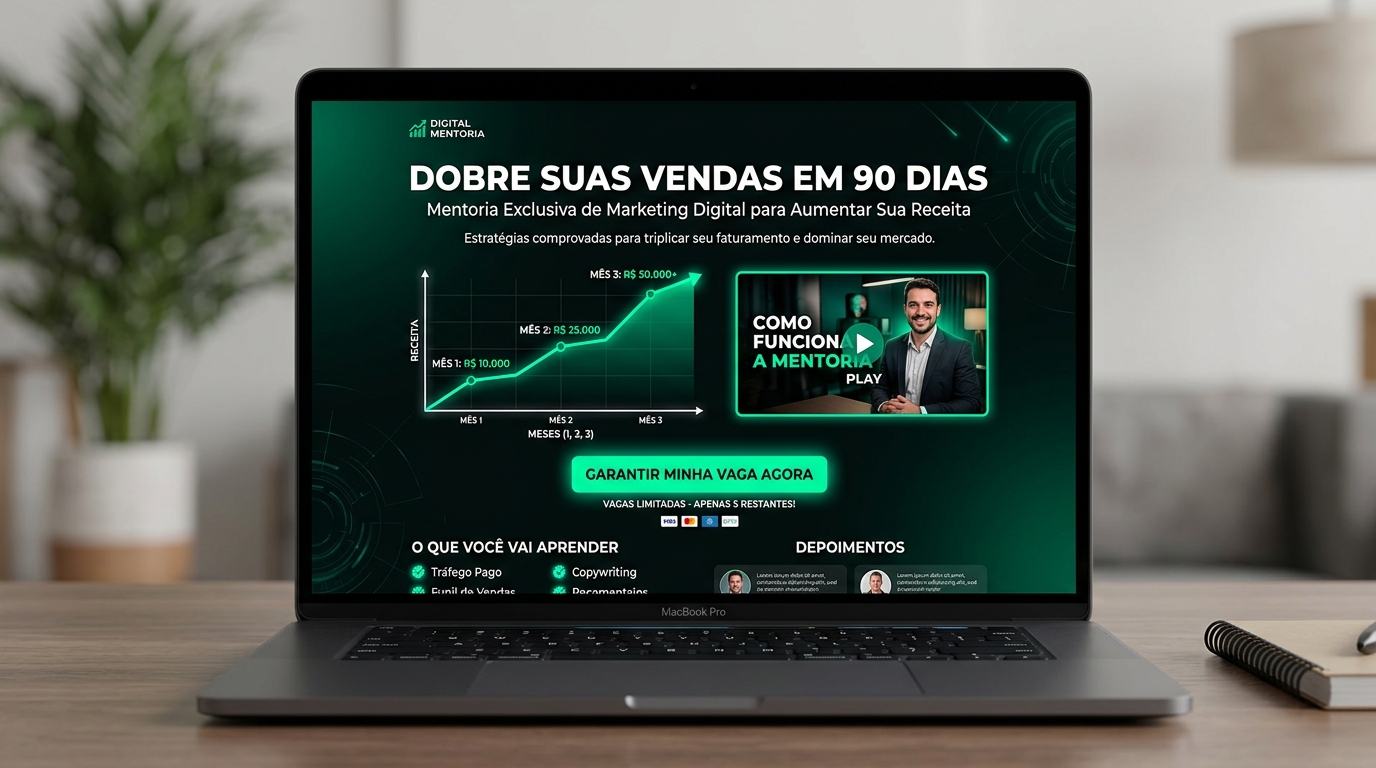 Mockup Landing Page Mentoria