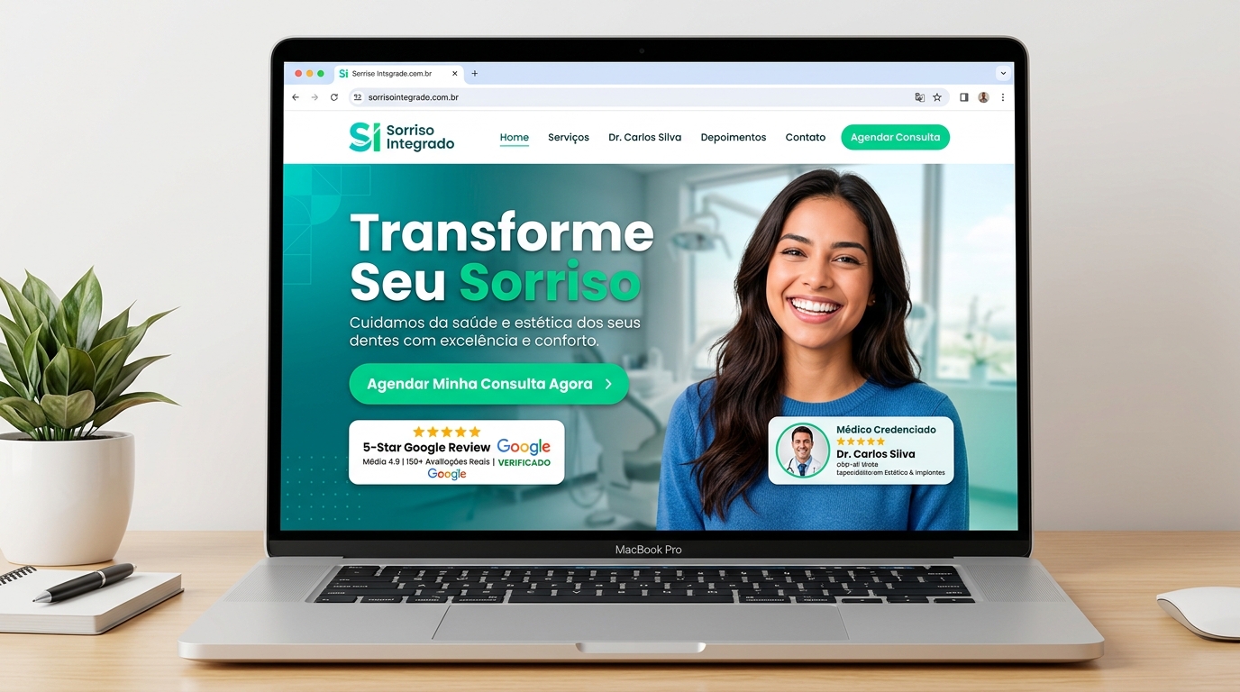 Mockup Site Clínica Odonto Prime